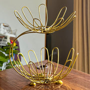 Matrix 2-Tier Golden Crescent Fruit Basket