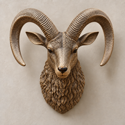 Royal Majestic White Ram Wall Sculpture