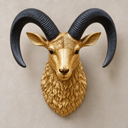 Royal Majestic White Ram Wall Sculpture