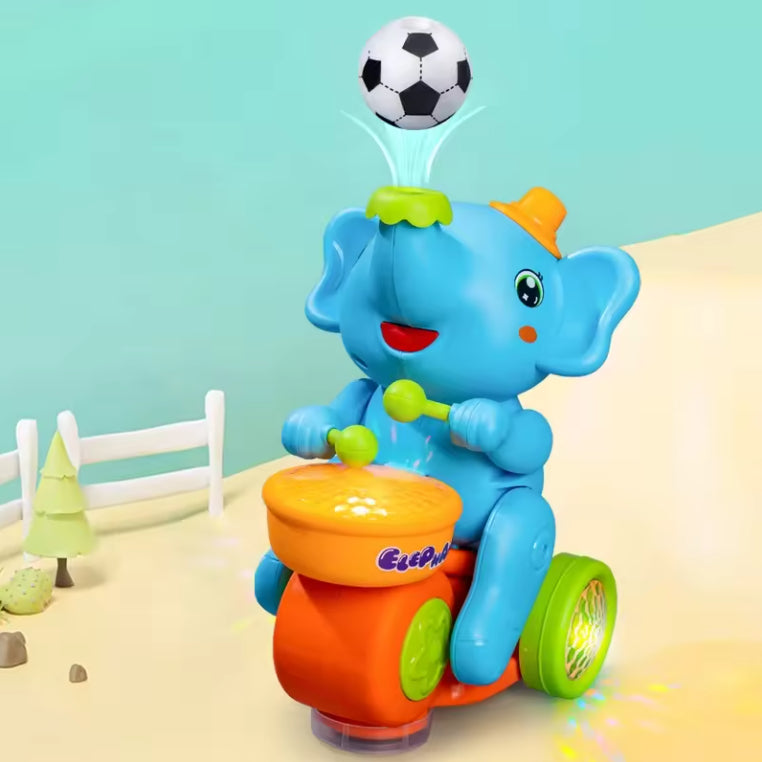 Electric Elephant Musical Drummer Toy | Drumming & Floating Ball with LED Lights for Babies & Toddlers