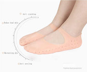 Silicone moisturizing socks for cracked heel care