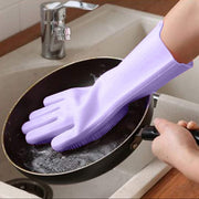 Reusable silicone kitchen cleaning gloves – one pair