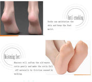 Full-length silicone socks for dry and rough heels
