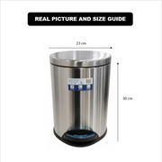 8L Stainless Steel Pedal Bin with Soft-Close Lid