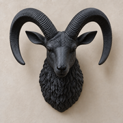 Royal Majestic White Ram Wall Sculpture