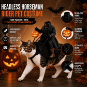 Headless Horseman Cat Costume – Funny 3D Halloween Pet Costume