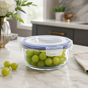 3-Piece Round Glass Food Storage Container Set