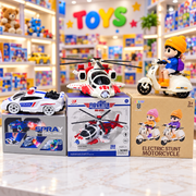 3-in-1 Action Toy Bundle – Police Stunt Car, Fighter Helicopter & Electric Stunt Motorcycle