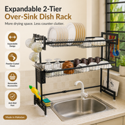 Expandable 2-Tier  OverSink Dish Drying Rack By Matrix