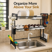 Expandable 2-Tier  OverSink Dish Drying Rack By Matrix