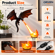 Dragon LED Flame Lamp | Fantasy Night Light