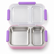 Leak-resistant 2-compartment lunch box for meal packing