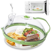 Transparent Food Cover Dome, Microwave Splatter Cover With Water Steamer, Reusable Microwave Food Cover, Kitchen Food Cover with Lock Clips