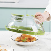 Transparent Food Cover Dome, Microwave Splatter Cover With Water Steamer, Reusable Microwave Food Cover, Kitchen Food Cover with Lock Clips