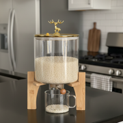 5.5L or 8L grain storage container with clear glass body