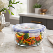 3-Piece Round Glass Food Storage Container Set