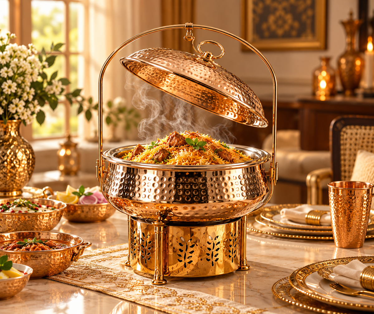 Handi Shaped Stainless Steel Chafing Dish With Glass Lid
