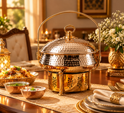 Decorative Serving Chafing Dish With Glass Lid
