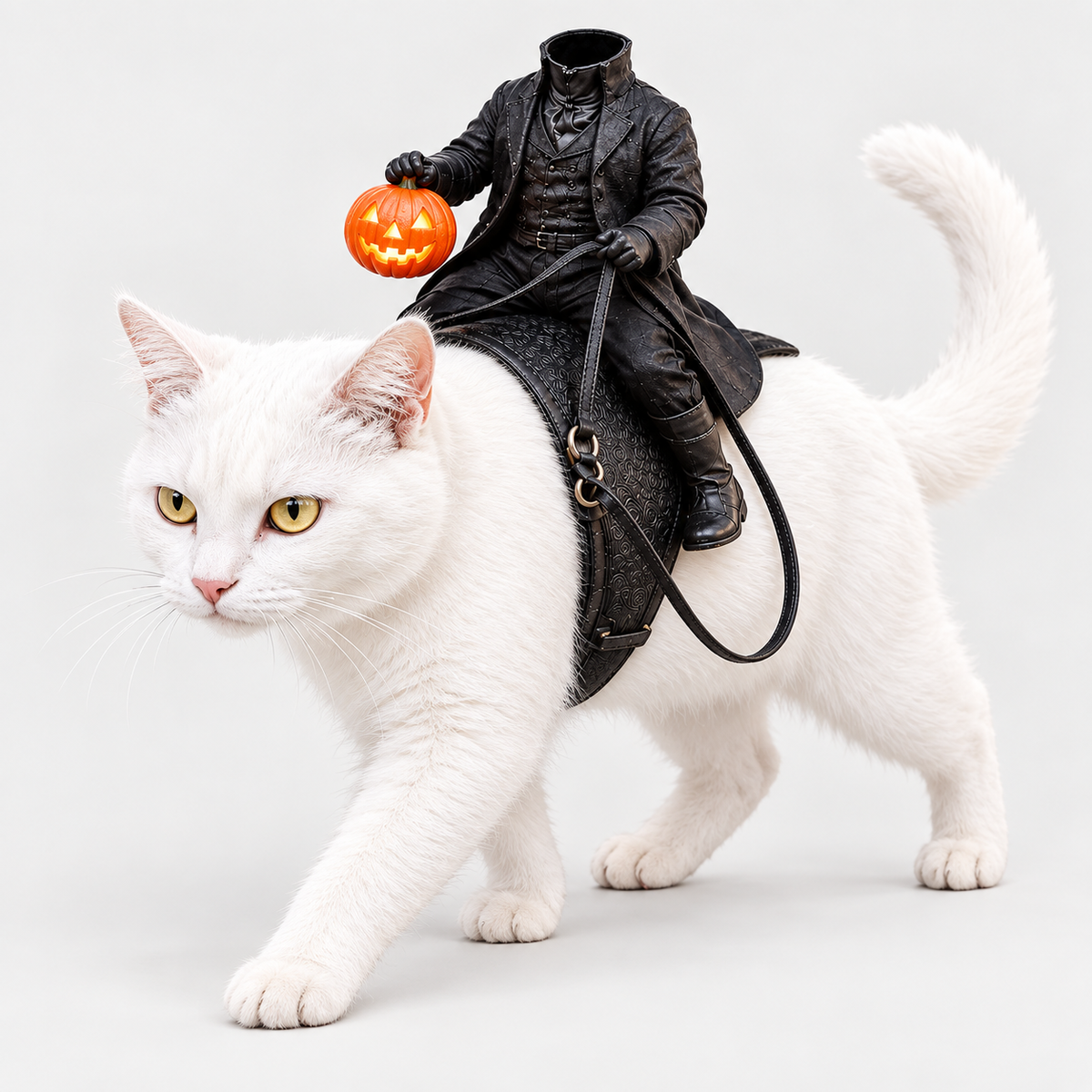 Headless Horseman Cat Costume – Funny 3D Halloween Pet Costume