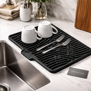 Premium Silicone Sink Drying Mat with Drain Spout – Anti-Slip Kitchen Dish Drainer Tray (New Imported Quality Big Size) (76 × 47 cm)