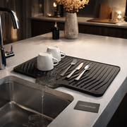 Premium Silicone Sink Drying Mat with Drain Spout – Anti-Slip Kitchen Dish Drainer Tray (New Imported Quality Big Size) (76 × 47 cm)