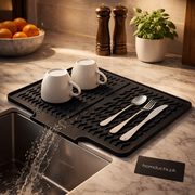 Premium Silicone Sink Drying Mat with Drain Spout – Anti-Slip Kitchen Dish Drainer Tray (New Imported Quality Big Size) (76 × 47 cm)
