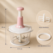 Hand Push Vegetable & Meat Chopper | Fast Manual Food Processor, 1.5L & 2L