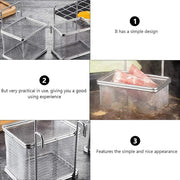 Stainless steel kitchen fry basket and strainer