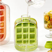 Reusable water bottle with built-in ice-making design