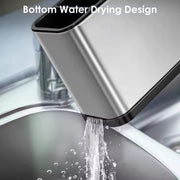 Knife & Utensil Holder with Stainless Steel Drain Tray