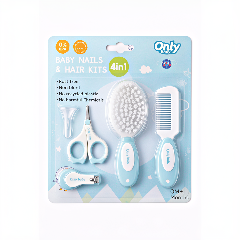 Baby 4 Pieces Grooming Kit Blue at Zubaidas
