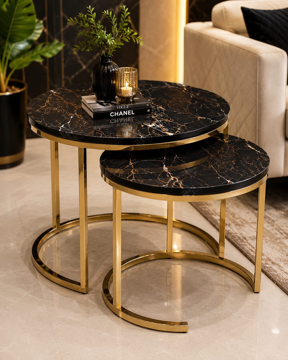 Modern Round Nesting Coffee Table Set Of 2