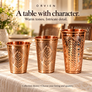 The three-size engraved collection in a warm table setting; contents depend on selected listing.