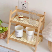 2-Tier Bamboo Countertop Organizer Shelf
