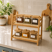 2-Tier Bamboo Countertop Organizer Shelf
